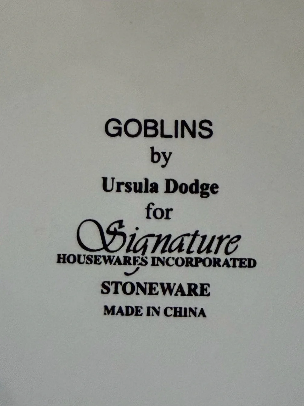 Vintage Goblins Ursula Dodge Signature Halloween Stoneware Dog Cat Pet Bowl 4.5